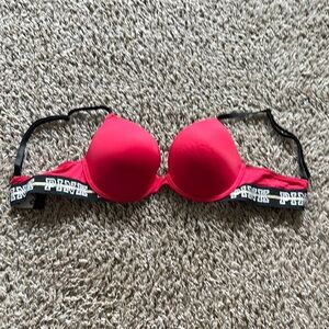 PINK Victoria's Secret Red Bra with Molded Cups